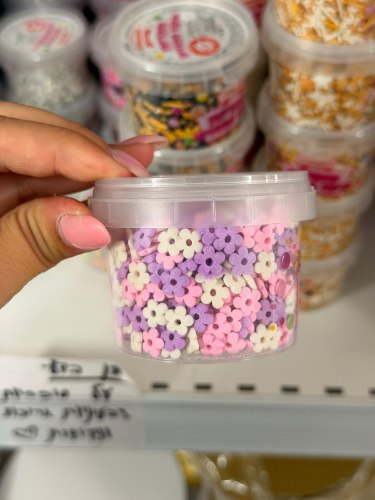 סוכריות פרחים סגול ורוד לבן