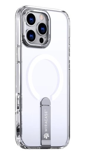 כיסוי שקוף עבור Miracase Mirastand iPhone 16 Pro Max – ם טבעת MagSafe ורגלית מתכתית כסופה מקופלת אלחוטי