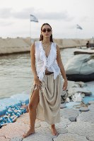 חצאית חגורה בז'