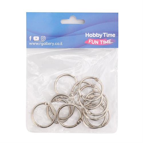 טבעת נפתחת מידה 30 מ"מ חיצוני צבע כסף 12 יח'