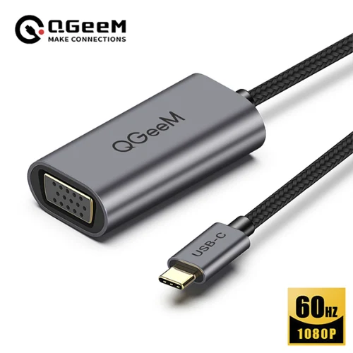 מתאם Type C ל- VGA נקבה, QGeeM USB C to VGA Female Adapter Cable
