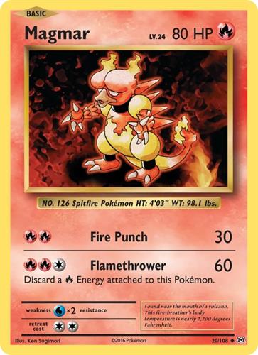 קלף בודד single פוקימון - magmar - Evolutions - 20/108