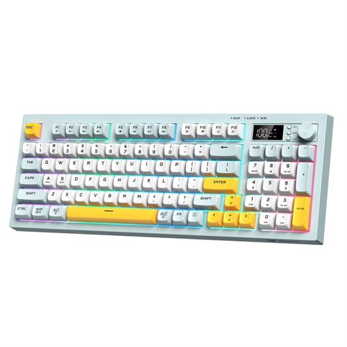מקלדת גיימינג מכאנית מוארת Onikuma G80 - כוללת מדבקות מקלדת עברית-אנגלית בערכה