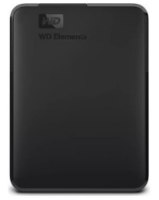 כונן חיצוני קשיח Western Digital Elements Portable 5TB – פריט בודד בצבע שחור עם לוגו WD בחלק העליון על רקע לבן