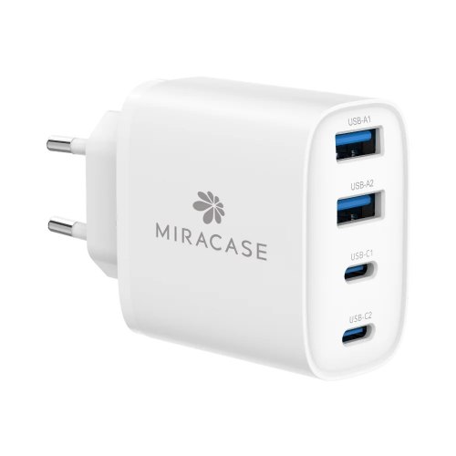 מטען קיר 40W עם 2xUSB-C ו-2xUSB-A כולל כבל Miracase MWC40W