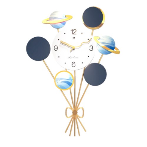 שעון לחדר ילדים בעיצוב מיוחד ובלעדי, שעון פרזול לחדר ילדים 62 ס"מ גובה דגם "גלקסיה"