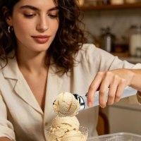כף גלידה חשמלית נטענת עם חימום מהיר ותצוגת לד - ThermoScoop