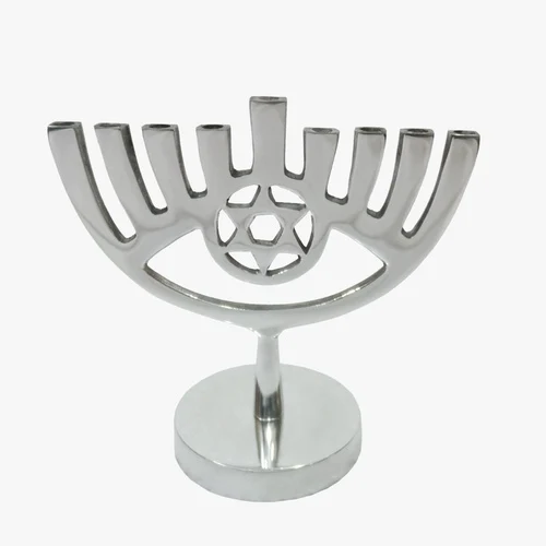 חנוכייה אלומיניום מצופה אמייל דגם מגן דוד