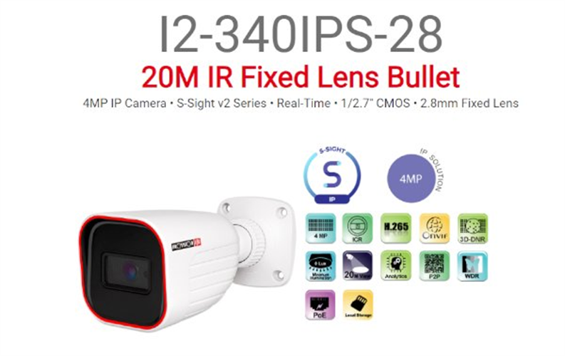 מצלמת צינור Provision BSH-340IPSN-28 IP POE 4MP 2.8
