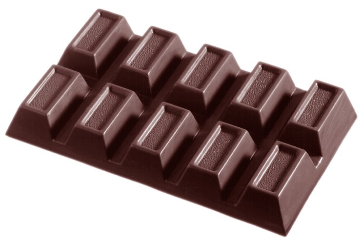תבנית פוליקרבונט חפיסת שוקולד שקעים בולטים 4 יח' 53 גרם CW2123