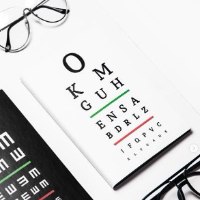 מחברת גריד A5 מעוצבת Eye Chart - לבן