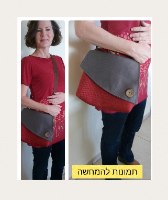 תיק ענבל אפור בורדו