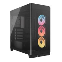 מארז מחשב Corsair FRAME 4500X RS ARGB – מארז מחשב שחור עם פאנל זכוכית קדמי ושלושה מאווררי RGB מוארים בצבעים שונים