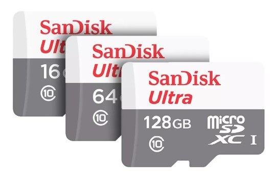 מארז 3 כרטיסי זיכרון SanDisk Ultra microSDHC 32+64+128GB