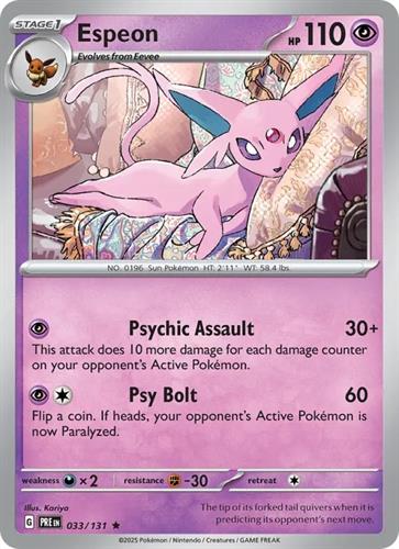 קלף בודד single פוקימון - espeon - Prismatic Evolutions - 033/131