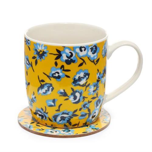 מארז ספל ותחתית תואמת פרחי אדמונית החורש Floral