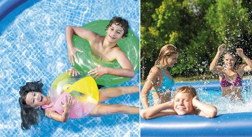 בריכה עגולה בהקמה מהירה בעלת שפה מתנפחת | 244X61 סמ| מקט 28106 | INTEX | קפיץ קפוץ