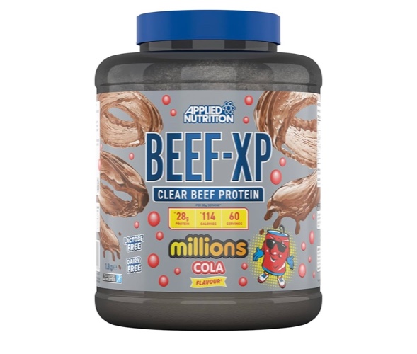 אבקת 100 % חלבון בקר Beef-XP מבית אפלייד נוטרישן בטעם קולה עם מתכון חדש ומשופר! 1.8 ק”ג – 60 מנות