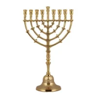 חנוכייה נחושת דגם עלים