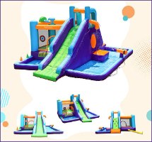 מתנפח מים עם מגלשה ומנהרת זחילה W83024 מבית Doctor Dolphin