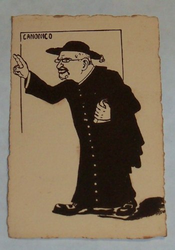 גלויה קומית פוליטית, איטליה, המאה ה- 20, חתומה