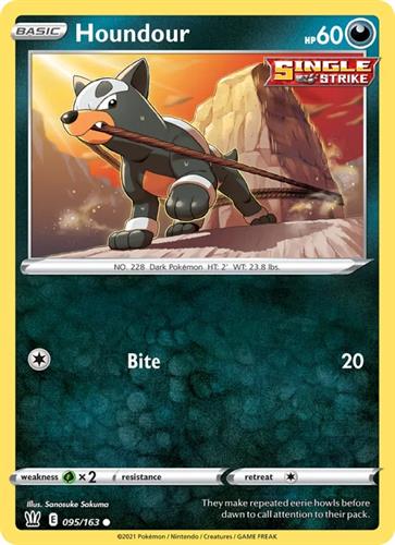 קלף בודד single פוקימון - houndour - Battle Styles - 095/163