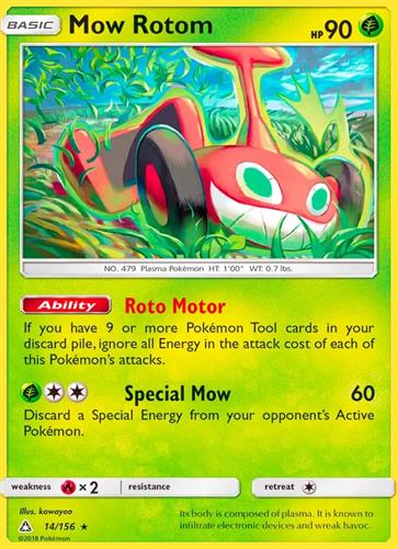 קלף בודד single פוקימון - mow rotom - Ultra Prism - 14/156