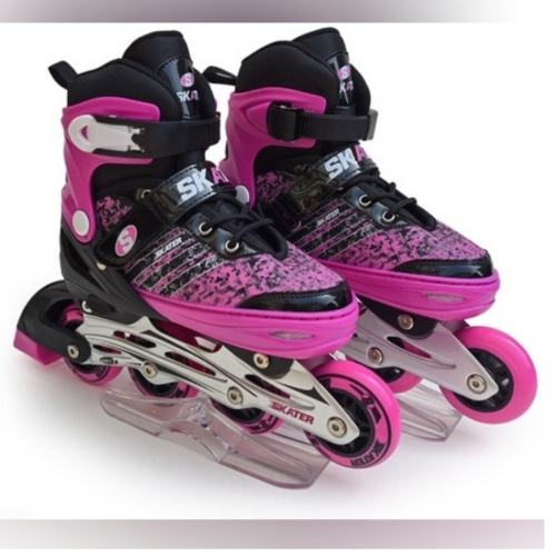 פרפקט רולר בליידס 3ב1 ורוד מידות  Roller blades - XS-27-30