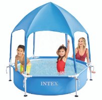 בריכת עמודים עגולה עם גגון| 183X38 סמ| מקט 28209| INTEX | קפיץ קפוץ
