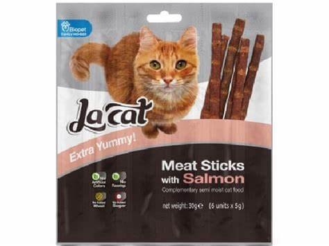 חטיף מקלות בשר עם סלמון לחתול 30 גרם - Lacat