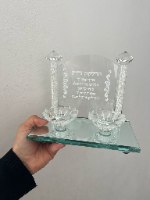 פמוטי קריסטל מהודרים-זוג נרות