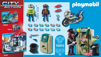 פליימוביל 70572 מרדף אופנוע משטרתי - playmobil משטרה