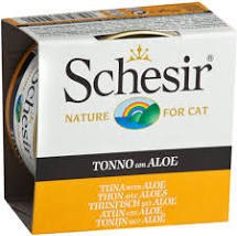 שזיר SCHESIR 2 מגשים 28 יחידות מזון רטוב לחתול מעדן טונה עם אלוורה 85 גרם