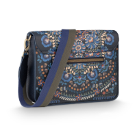 Cross Body דגם FENNA RICAMO בינוני כחול כהה רצועה מתכווננת | 25x7x20 cm