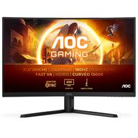 מסך מחשב קעור לגיימינג AOC 31.5" VA QHD 180Hz 0.5ms 1500R