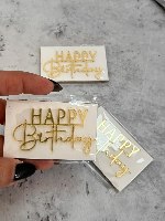 3 יח טופר מיני HAPPY BIRTHDAY (לבנטו/ קאפקייקס/ פריך)- זהב