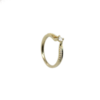 טבעת אירוסין זהב צהוב 14K יהלום מרכזי ויהלומים קטנים MY09160133410