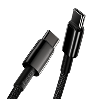 כבל BASEUS CABLE USB-C TYPE-C PD בצבע שחור