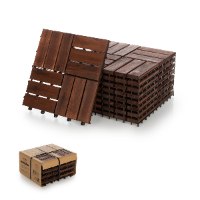 מארז 9 יח' אריחי דק 30*30 ס"מ 12 משולבים עץ Acacia חום כהה