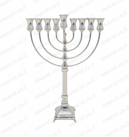 חנוכיה מכסף טהור דגם שילון