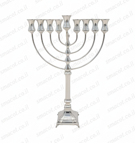 חנוכיה מכסף טהור דגם שילון