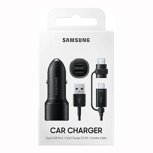 מטען כפול לרכב עם כבל Samsung USB-C Dual Car Charger 15W