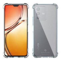 כיסוי שקוף עבור Miracase Vivo V23 – המוצר מוצג בשני מבטים חזיתי ואחורי על טלפון