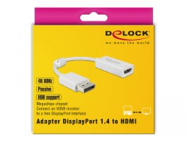 מתאם פסיבי Delock Passive DisplayPort 1.4 Adapter to HDMI 4K 60 Hz with HDR