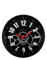 שעון קיר - גלגלים מודרני שחור 36 ס"מ