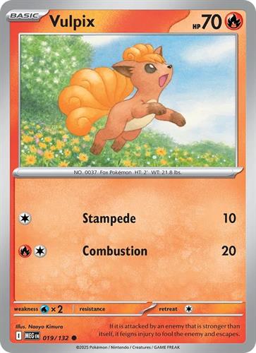 קלף בודד single פוקימון - vulpix - Mega Evolution - 019/132