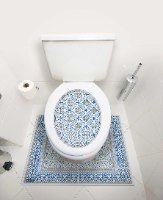 עיצוב איזור האסלה – מדבקה (39 ₪) שטיחון (88 ₪) סט (119 ₪) כחול קריסטלי  TIVA DESIGN
