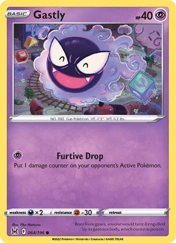 קלף בודד single פוקימון - gastly - Lost Origin - 064/196