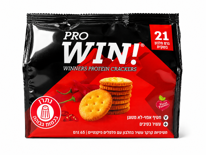 קרקר פרו WIN בטעם פלפלים פיקנטיים 21 גרם חלבון