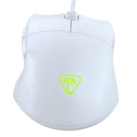 עכבר גיימינג חוטי צבע לבן Turtle Beach Pure Sel – עכבר לבן בעל לוגו ירוק ניאון על רקע לבן